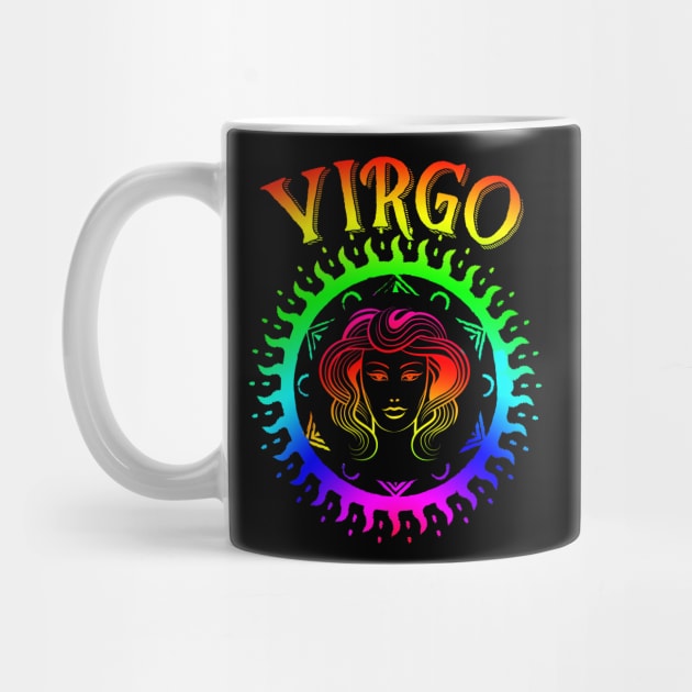 Virgo Psychedelic Hippy Zodiac Sign by letnothingstopyou